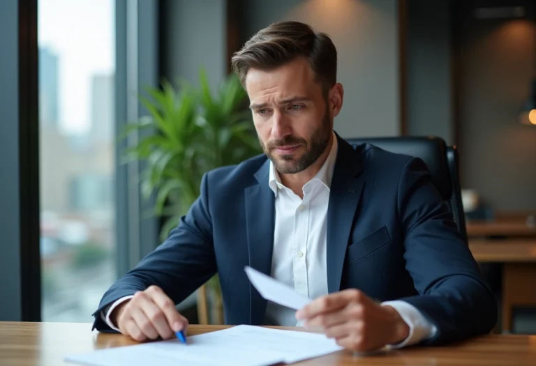 Homme d affaires en costume dans un bureau moderne